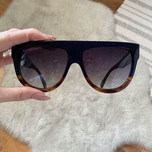 Celine Flat Top Blue Tortoise Shadow Sunglasses